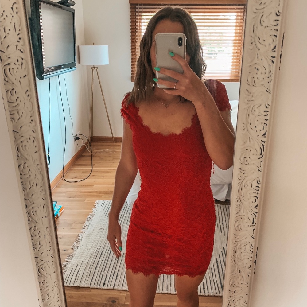 Jump red mini dress